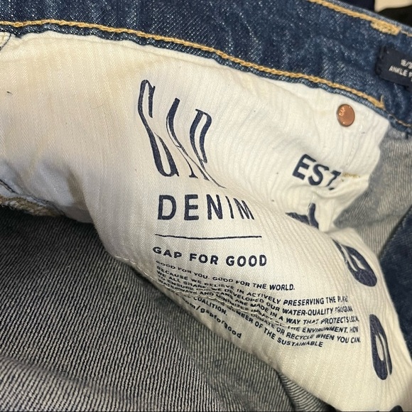 ➕ Gap Denim Ankle Flare Raw Hem Dark Wash Jeans Womens Plus Size 18 - Picture 10 of 12